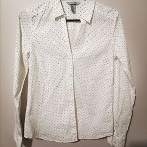 H&M / POLKA FITTED BUTTON DOWN SHIRT